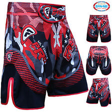 Pantaloncini MMA Farabi Grappling Cage Fight Training Match Kick Boxing Rosso Nero