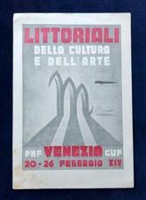 LITTORIALI DELLA CULTURA E DELL’ARTE VENEZIA  RARA VIAGGIATA 1936