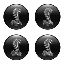 Adesivi epossidici resina cupola 3D 4 pezzi compatibili con tappi centrali ruota Shelby