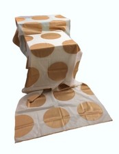 MARCATO tessuto stoffa scampolo GRANDE RICAMO tenda FIL COUPè 105x290 SFERE ORO