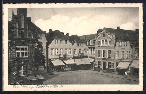 Cartolina rendsburg mercato - rendsburg,,
