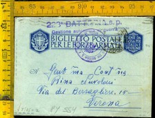 Seconda Guerra Franchigia Posta Militare 228 batt. Autonoma x Verona Lotto di 3