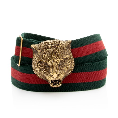 Gucci web feline belt size - gucci,