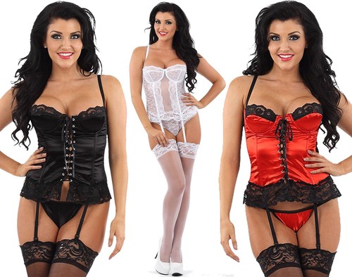 Corsetto basco nero rosso raso
