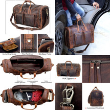 LUJO Bolso Lona Cuero Estilo