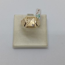 ANELLO DA UOMO CHEVALIER CON CRISTALLO IN ORO GIALLO 18KT 3,15 GR. N.27 (8343)