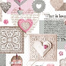 Tela Cerata Tovaglia Love Cuori Fucsia Beige 606.1 Angolare Rotondo Ovale