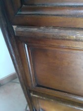 comodino cassettiera in legno vintage 2 cassetti e pedana apribile