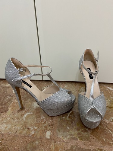 Scarpe albano argento strass - argento,