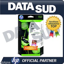 CARTUCCE ORIGINALI HP 301 BK+