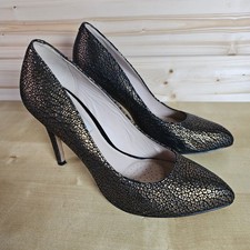 Scarpe Clarks Narrative tacco alto donna UK 6 D bronzo metallizzato stampa lucertola