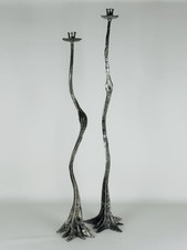 Sculture Candelabri “Mathias" Candelieri In Peltro 74-82cm Design Francese