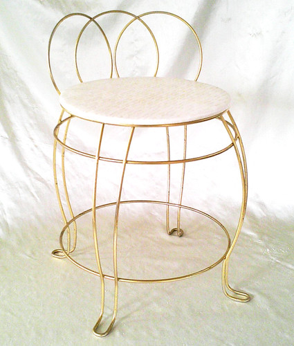 Sgabello sedia boudoir bianco