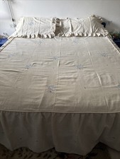 Linen Double Ruffle Duvet Cover Set Copriletto con 2 copri cuscini matrimoniali