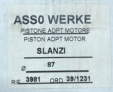 SLANZI PISTONE PER MOTORE