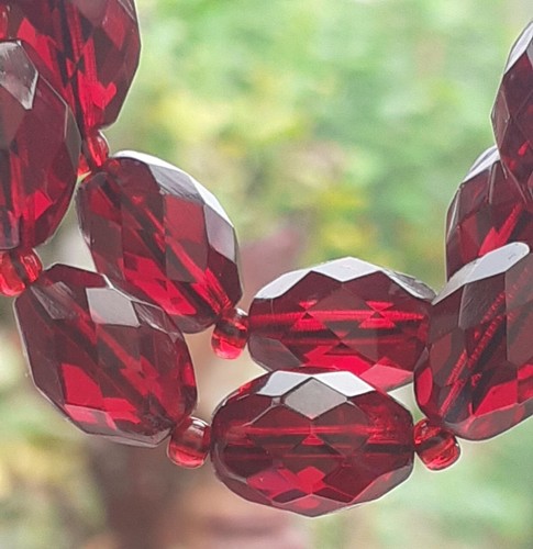 Antica collana vetro granato - collana,