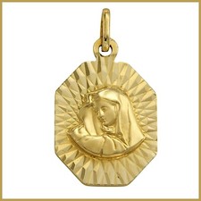 Ciondolo in ORO Giallo 18 kt 750 Madonna Addolorata Madonnina Medaglia Pendente