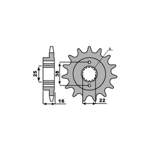 Pbr 2075 pignone trasmissione - 2075,