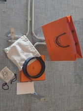 Cintura uomo Hermès. Vendo Fibbia in argento e cintura reversibile blu/verde