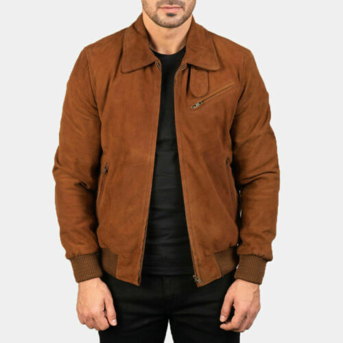 Uomo marrone biker giacca - marrone, in