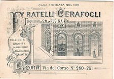 [RM35] RICEVUTA FORMATO CARTOLINA FRATELLI CERAFOGLI ROMA 1896 PELLICCE