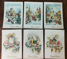 CARTOLINA BUON NATALE non viaggiate vintage, lotto 6 pezzi diversi