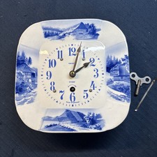 Orologio da parete vintage KIENZLE 8 giorni smalto blu e bianco - viene fornito con chiave