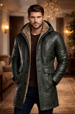 Cappotto lungo uomo pelle