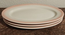  Set di 3 piatti ovali vintage Caribe China USA rosa tramonto aerografo