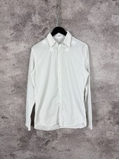GIVENCHY Camicia Ricamata Design Stella Manica Lunga Bianca Uomo Taglia 39 M
