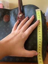 Borsa Pollini donna. Usata. ottime condizioni. Nera con simboli Pollini marroni