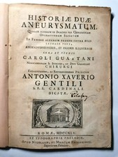 HISTORIAE DUAE ANEURYSMATUM di Carlo Guattani 1745 libro antico medicina Palladi