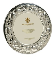 Cornice portafoto in argento sterling 925 massiccio "TONDA LIMONI"/diametro 9x9 GB