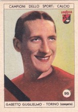 Figurina calciatori GABETTO GUGLIELMO - GRANDE TORINO N.95 Ed. LAVAZZA 1950 orig
