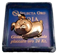 Ciondolo maiale placcato ORO