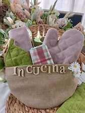 BATTESIMO COMPLEANNO COMUNIONE  SACCHETTO PROFUMATO GREMBIULE PRESINA GUANTO