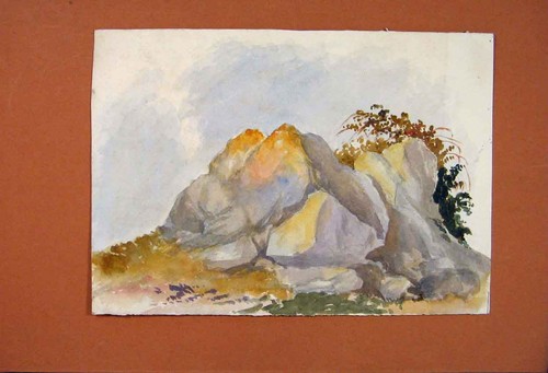 Antica stampa originale rocce - originale,