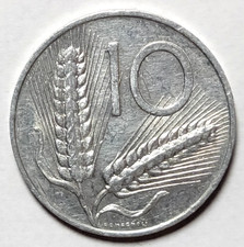 1955 Italy 10 Lire ~KM#93 ~