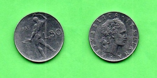 Italia lire 50 1957 - ,