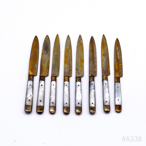 Antico coltello frutta con - 8x,