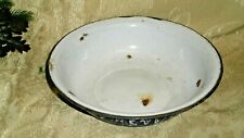 ANTICO GRANDE CATINO FERRO SMALTATO CON DECORI CINA ANNI 60   DIAM 32 H10  china