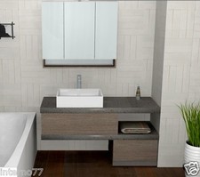 MOBILE DA BAGNO B201 78 VARI COLORI L.130 TOP PIETRA SPECCHIO CONTENITORE LED