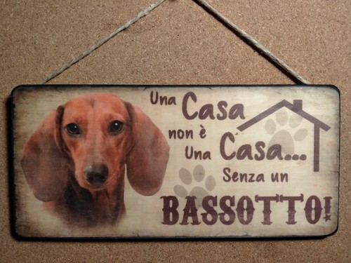 Cartello targa legno cane - targa,