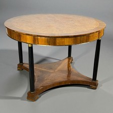 Tavolo antico 800 rotondo stile impero da sala tondo in legno di noce con bronzi