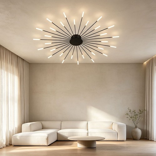 Lampada soffitto radiale nero - lampada,