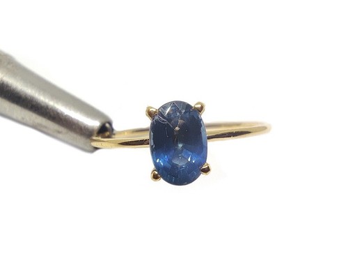 Anello zaffiro blu - zaffiro, 18k