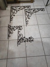 Lotto Staffe Elementi Ferro Battuto Bronzo Fregio Cancello Testiera Decorazione