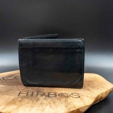 Portafoglio da uomo Aspinal of London vintage in pelle bifold porta carte nero