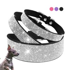 COLLARE CON STRASS PER CANI GATTI ANIMALI PICCOLA GRANDE TAGLIA BRILLANTINI XS-L