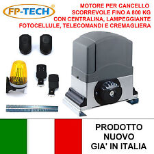 MOTORE CANCELLO SCORREVOLE 800 KG KIT AUTOMAZIONE 370W CENTRALINA APRICANCELLO